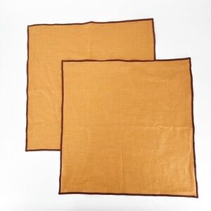 2 - Crate & Barrel Amber  Merrow Stitch Cotton Pillow Cover 23 x 23